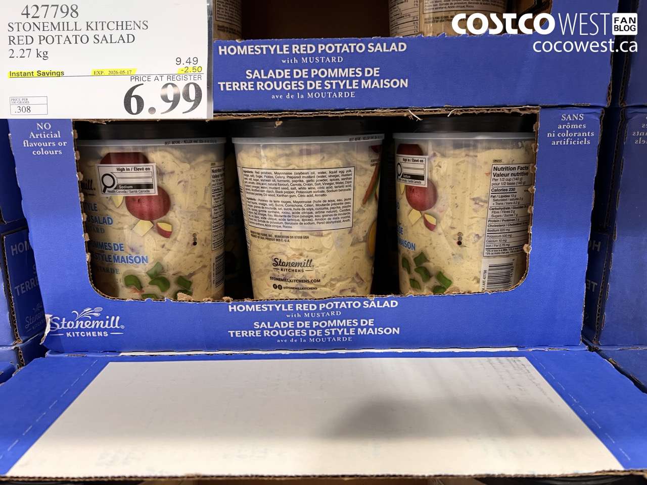 427798 STONEMILL KITCHENS RED POTATO SALAD 2.27 KG ($2.50 INSTANT SAVINGS EXPIRES ON 2026-05-17) $6.99