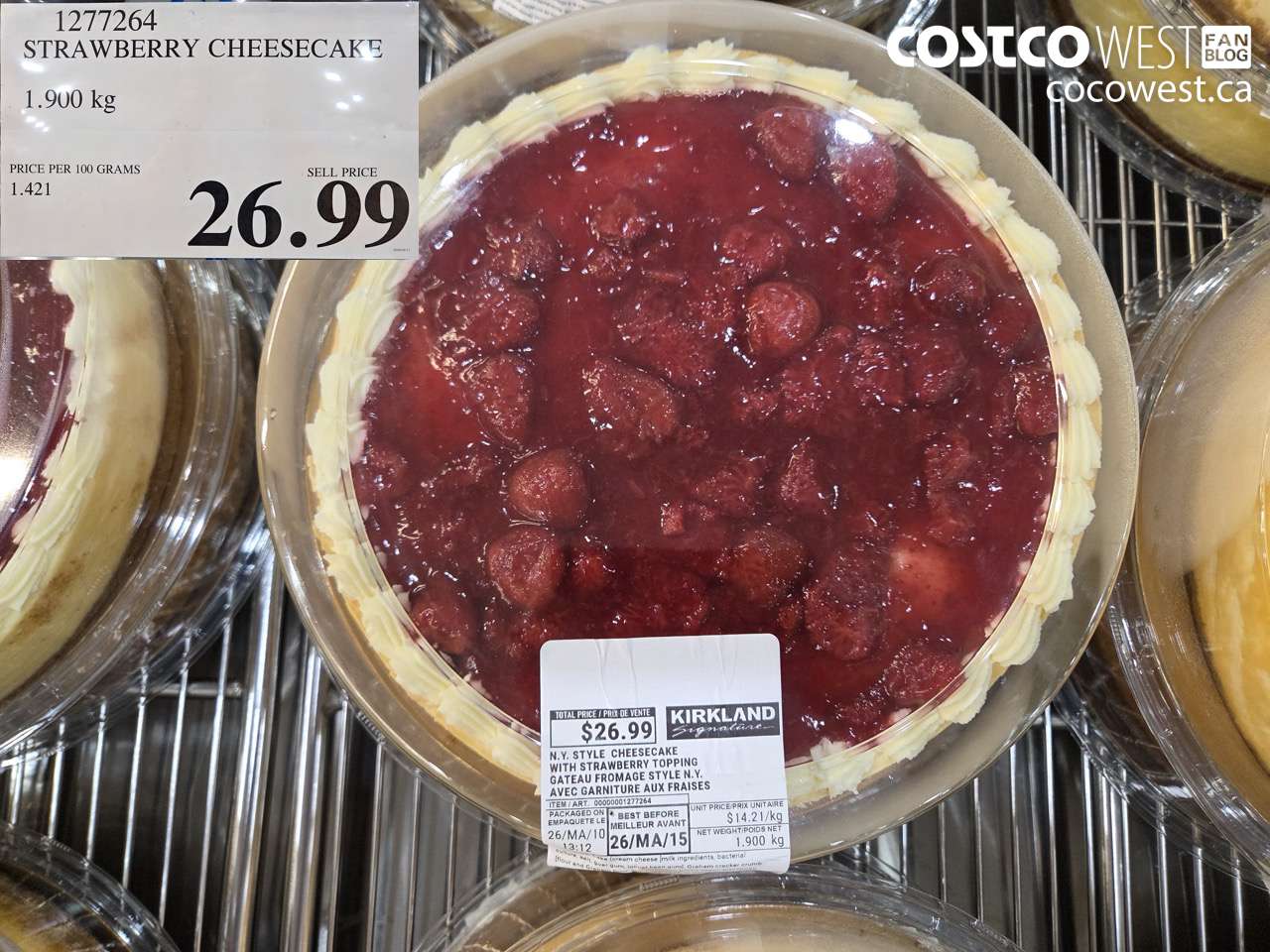 1277264 STRAWBERRY CHEESECAKE 1.900 KG $26.99