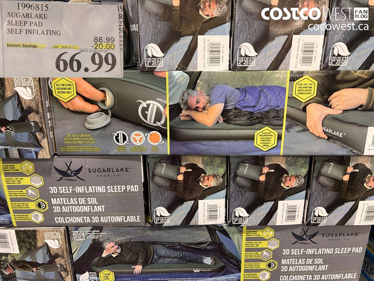 1996815 SUGARLAKE SLEEP PAD SELF INFLATING ($20.00 INSTANT SAVINGS EXPIRES ON 2026-05-17) $66.99