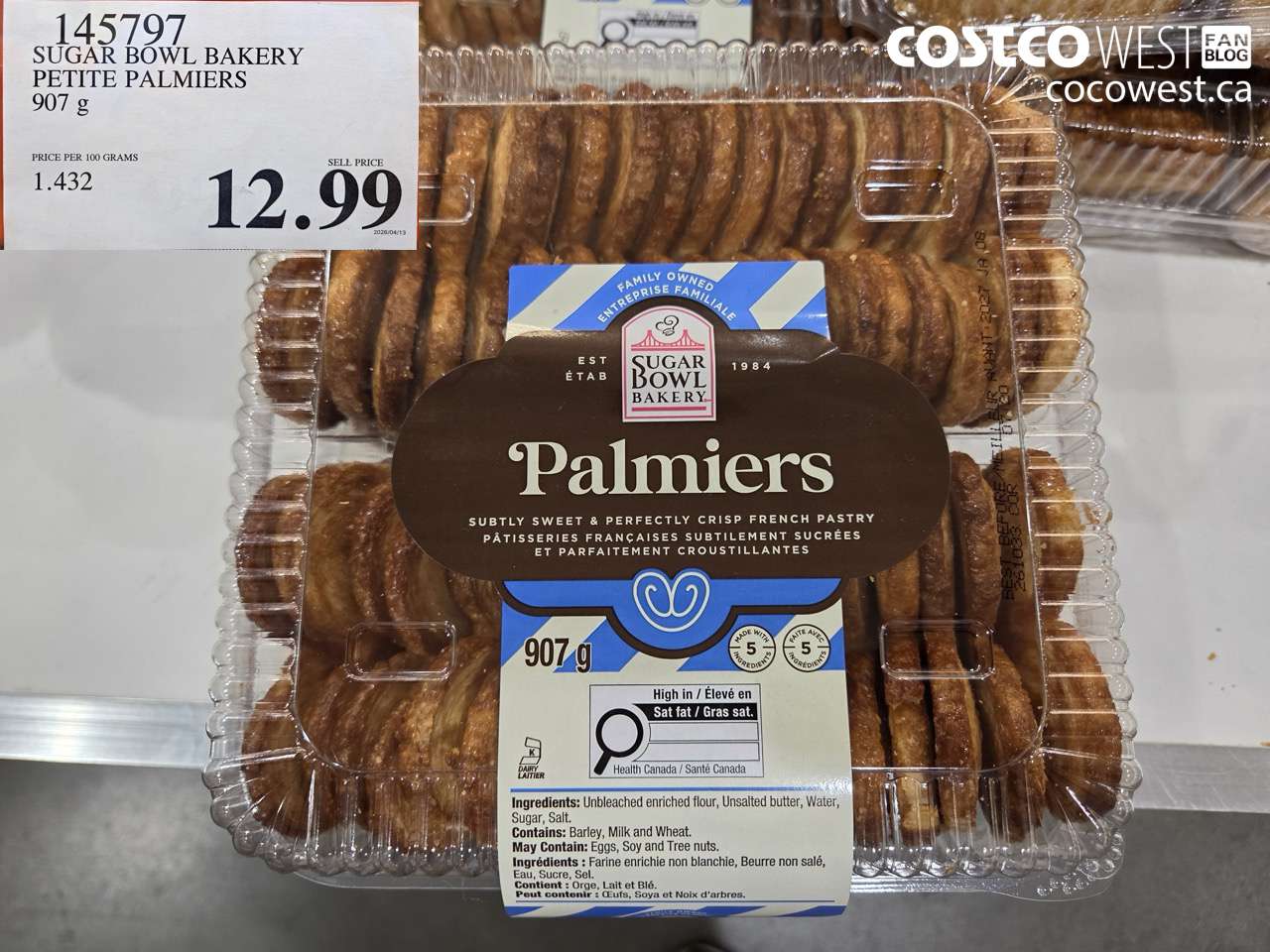 145797 SUGAR BOWL BAKERY PETITE PALMIERS 907 G $12.99
