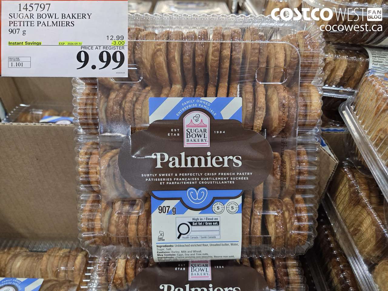 145797 SUGAR BOWL BAKERY PETITE PALMIERS 907 G ($3.00 INSTANT SAVINGS EXPIRES ON 2026-05-31) $9.99