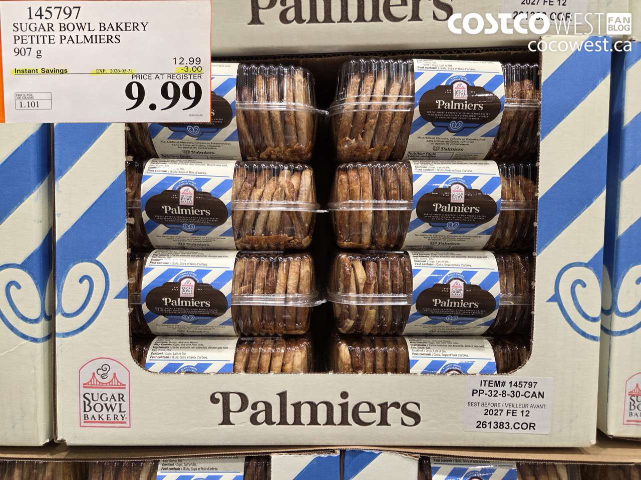 145797 SUGAR BOWL BAKERY PETITE PALMIERS 907 G ($3.00 INSTANT SAVINGS EXPIRES ON 2026-05-31) $9.99