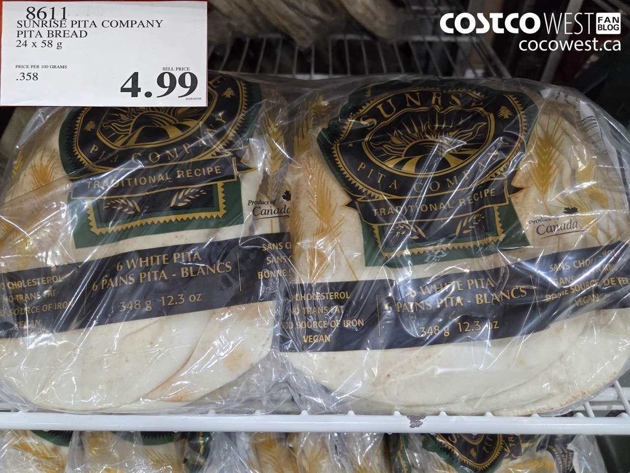8611 SUNRISE PITA COMPANY PITA BREAD 24 X 58 G $4.99