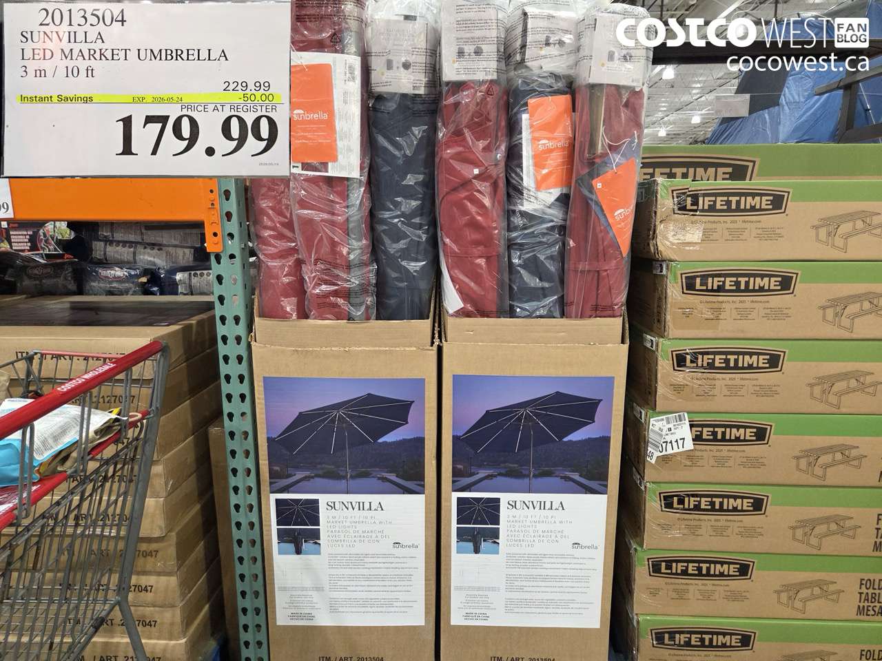 2013504 SUNVILLA LED MARKET UMBRELLA 3 M / 10 FT ($50.00 INSTANT SAVINGS EXPIRES ON 2026-05-24) $179.99