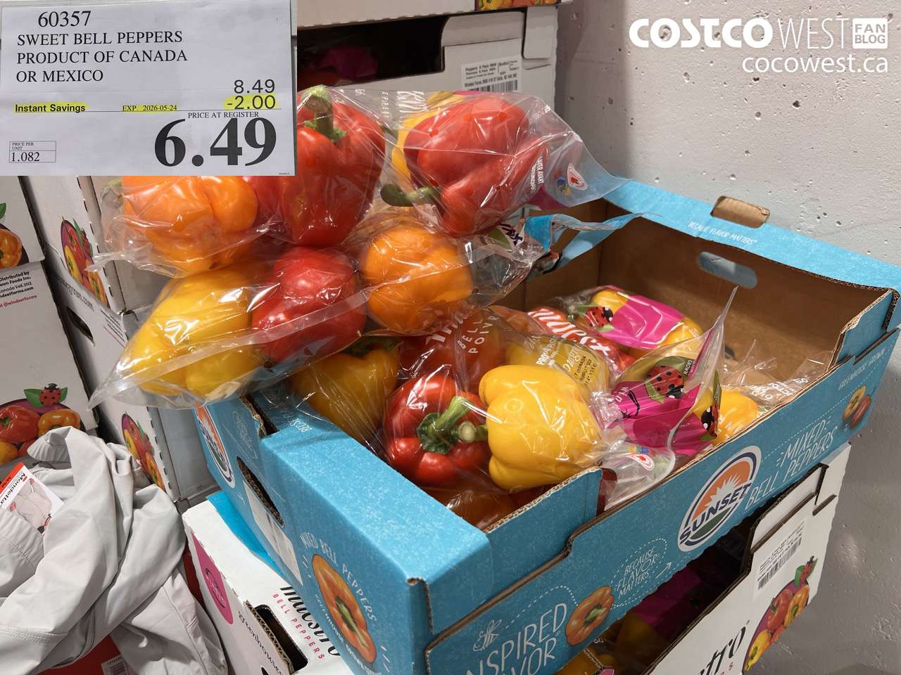60357 SWEET BELL PEPPERS PRODUCT OF CANADA OR MEXICO ($2.00 INSTANT SAVINGS EXPIRES ON 2026-05-24) $6.49
