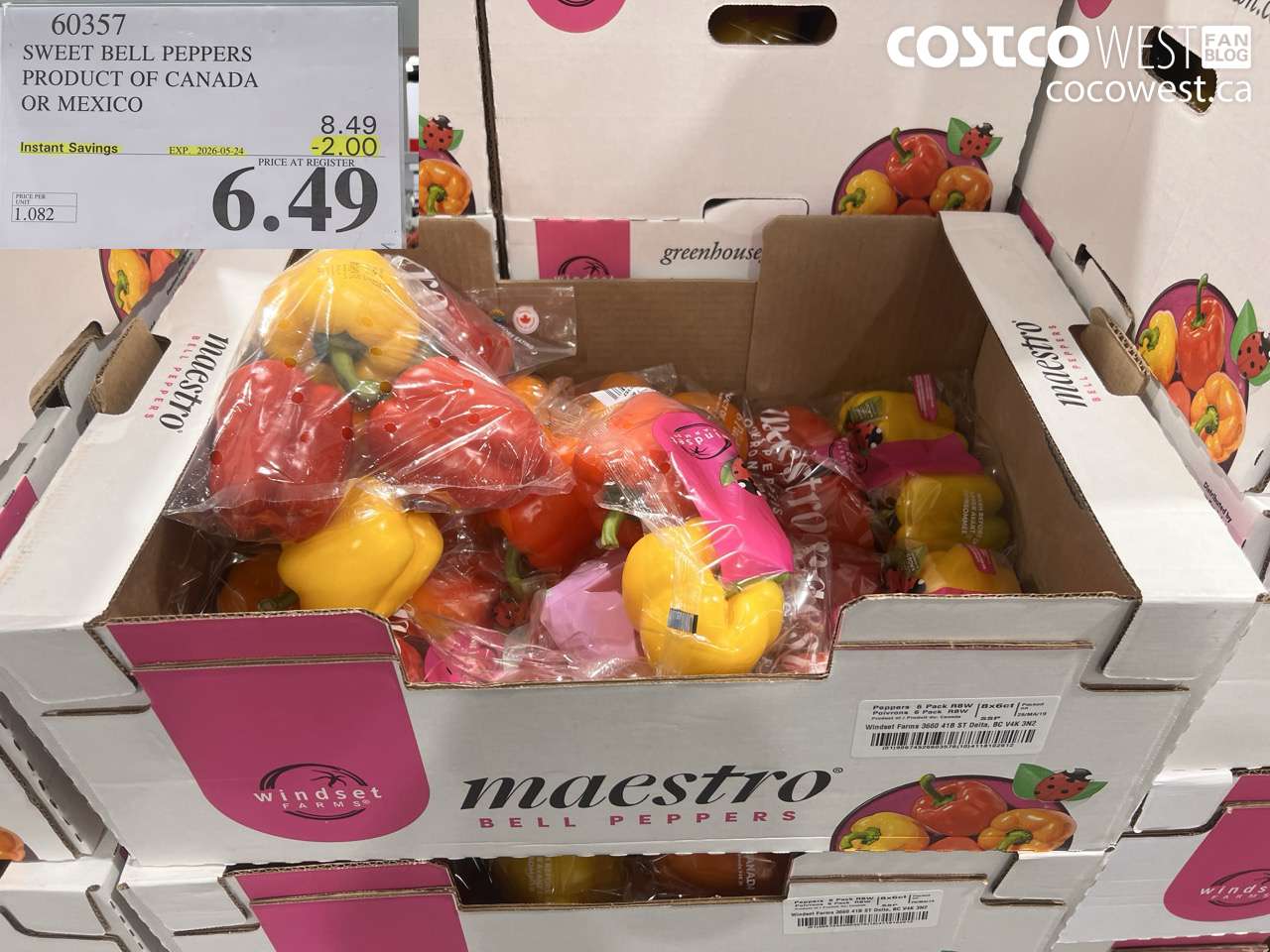 60357 SWEET BELL PEPPERS PRODUCT OF CANADA OR MEXICO ($2.00 INSTANT SAVINGS EXPIRES ON 2026-05-24) $6.49