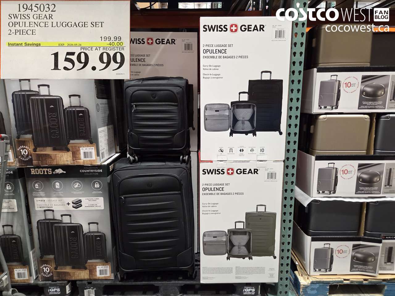 1945032 SWISS GEAR OPULENCE LUGGAGE SET 2-PIECE ($40.00 INSTANT SAVINGS EXPIRES ON 2026-05-24) $159.99
