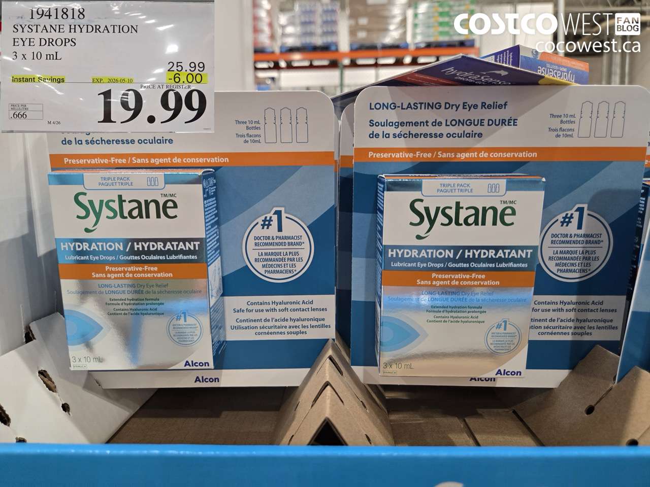 1941818 SYSTANE HYDRATION EYE DROPS 3 X 10 ML ($6.00 INSTANT SAVINGS EXPIRES ON 2026-05-10) $19.99
