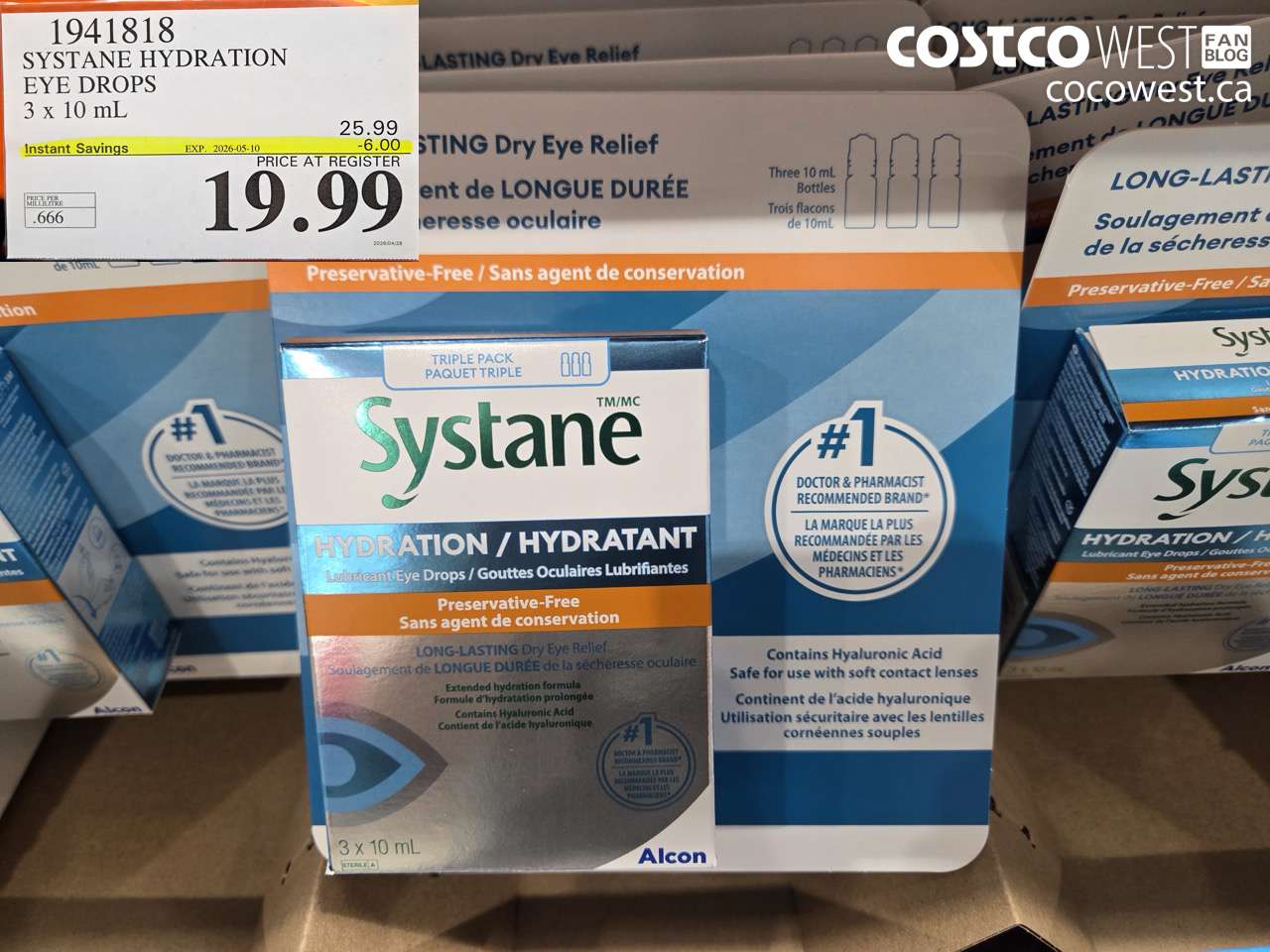 1941818 SYSTANE HYDRATION EYE DROPS 3 X 10 ML ($6.00 INSTANT SAVINGS EXPIRES ON 2026-05-10) $19.99