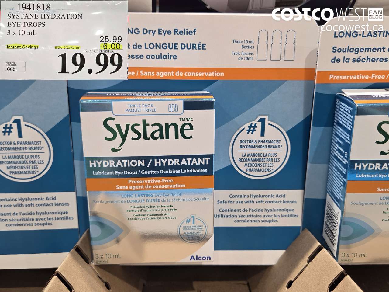 1941818 SYSTANE HYDRATION EYE DROPS 3 X 10 ML ($6.00 INSTANT SAVINGS EXPIRES ON 2026-05-10) $19.99
