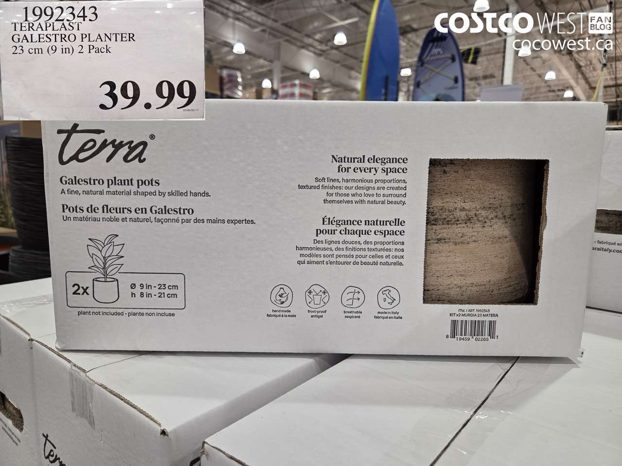 1992343 TERAPLAST GALESTRO PLANTER 23 CM (9 IN) 2 PACK $39.99