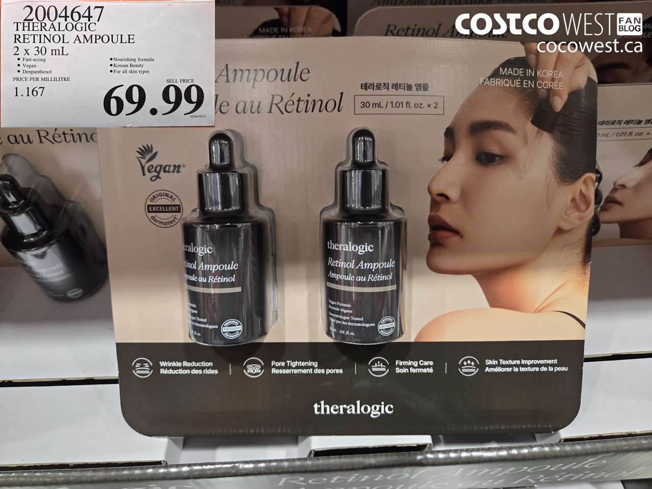 2004647 THERALOGIC RETINOL AMPOULE 2 X 30 ML $69.99
