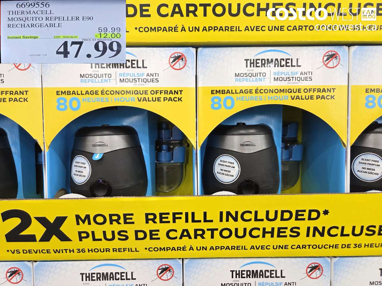 6699556 THERMACELL MOSQUITO REPELLER E90 RECHARGEABLE ($12.00 INSTANT SAVINGS EXPIRES ON 2026-06-07) $47.99