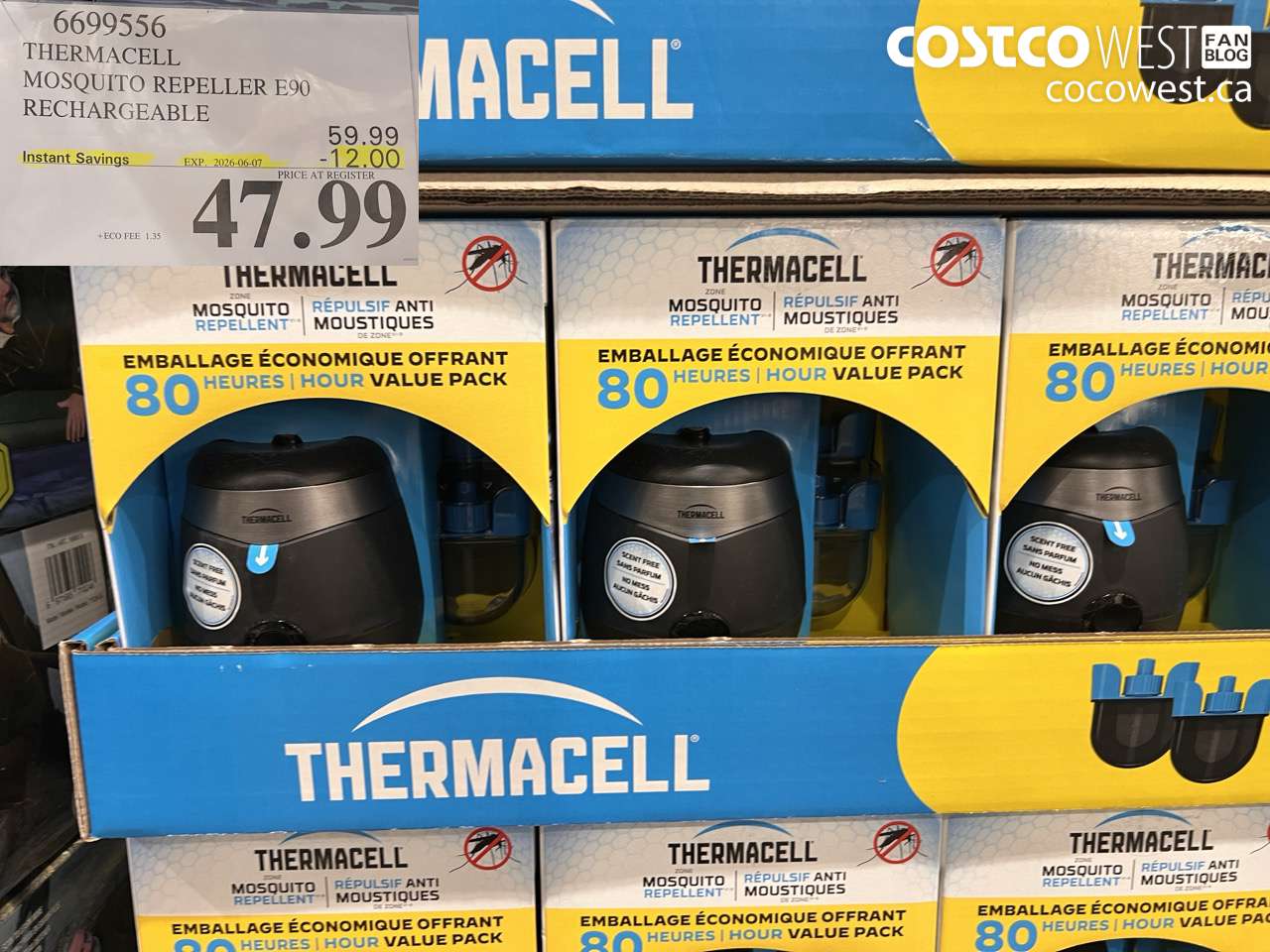 6699556 THERMACELL MOSQUITO REPELLER E90 RECHARGEABLE ($12.00 INSTANT SAVINGS EXPIRES ON 2026-06-07) $47.99