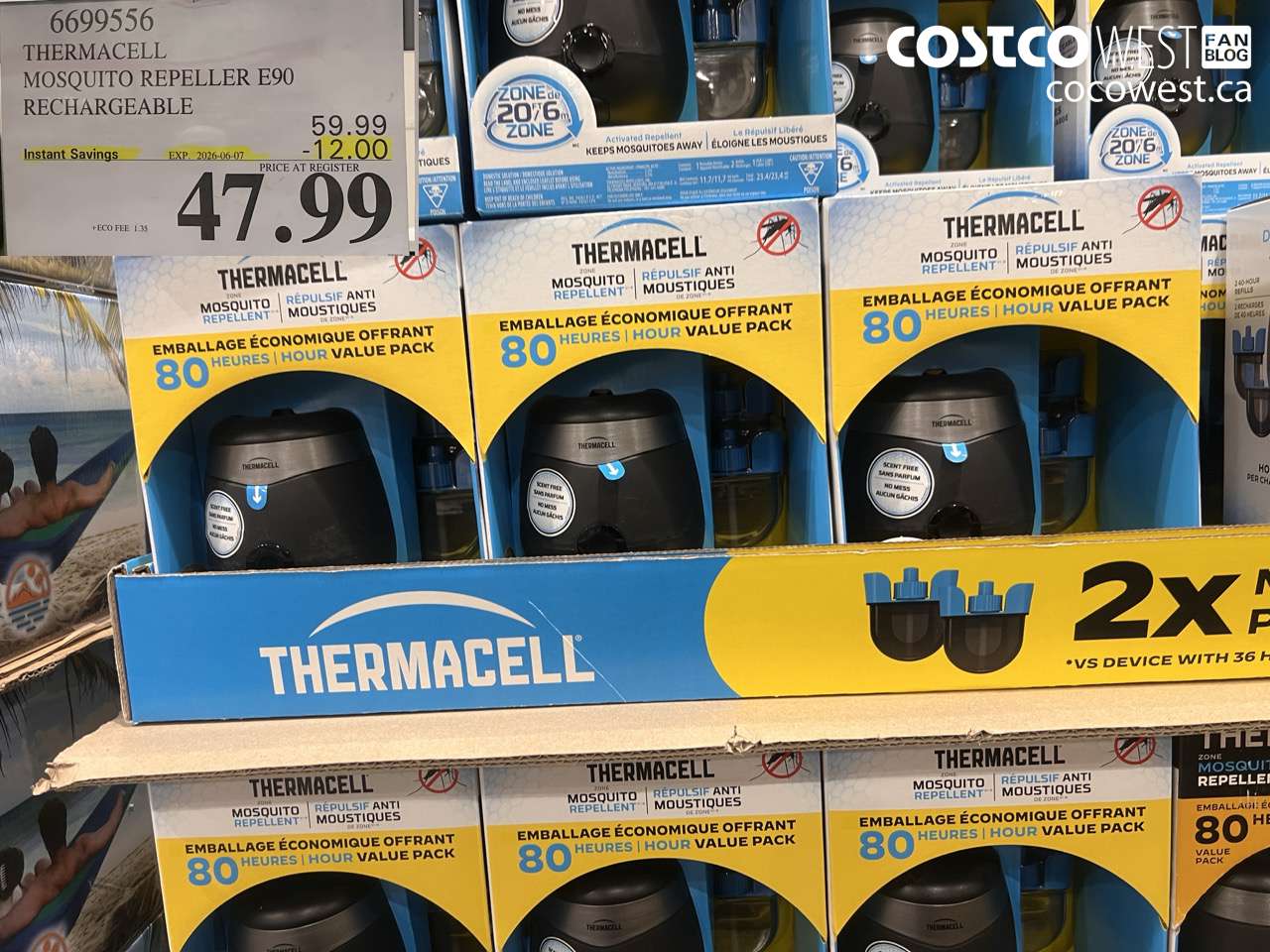 6699556 THERMACELL MOSQUITO REPELLER E90 RECHARGEABLE ($12.00 INSTANT SAVINGS EXPIRES ON 2026-06-07) $47.99