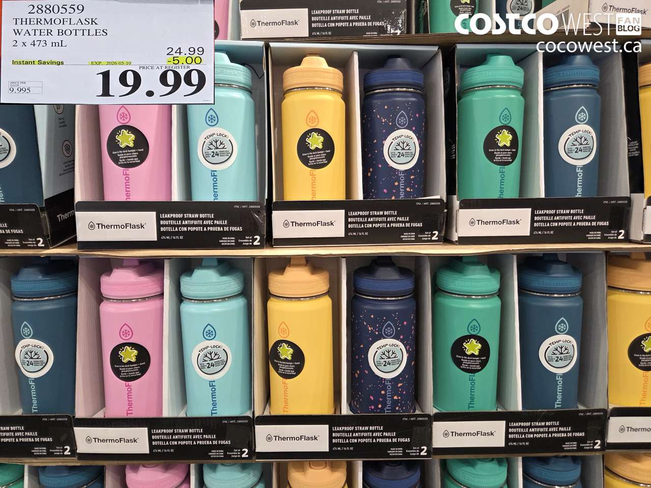 2880559 THERMOFLASK WATER BOTTLES 2 X 473 ML ($5.00 INSTANT SAVINGS EXPIRES ON 2026-05-10) $19.99
