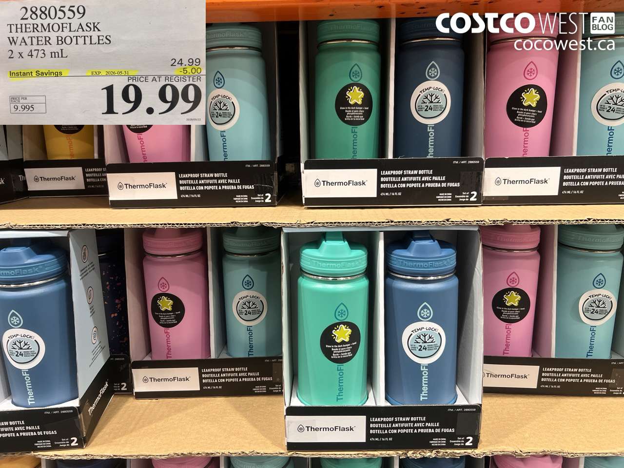 2880559 THERMOFLASK WATER BOTTLES 2 X 473 ML ($5.00 INSTANT SAVINGS EXPIRES ON 2026-05-31) $19.99