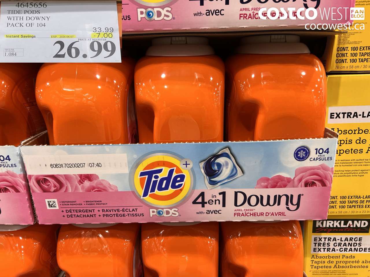 4645656 TIDE PODS WITH DOWNY PACK OF 104 ($7.00 INSTANT SAVINGS EXPIRES ON 2026-06-07) $26.99