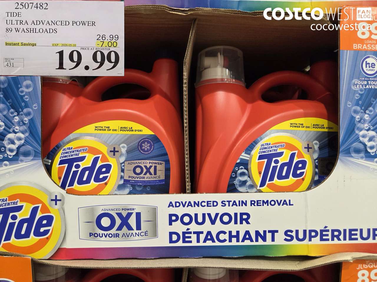 2507482 TIDE ULTRA ADVANCED POWER 89 WASHLOADS ($7.00 INSTANT SAVINGS EXPIRES ON 2026-05-10) $19.99