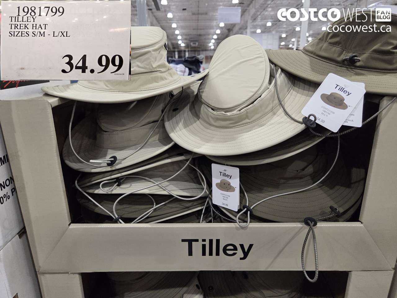 1981799 TILLEY TREK HAT SIZES S/M - L/XL $34.99