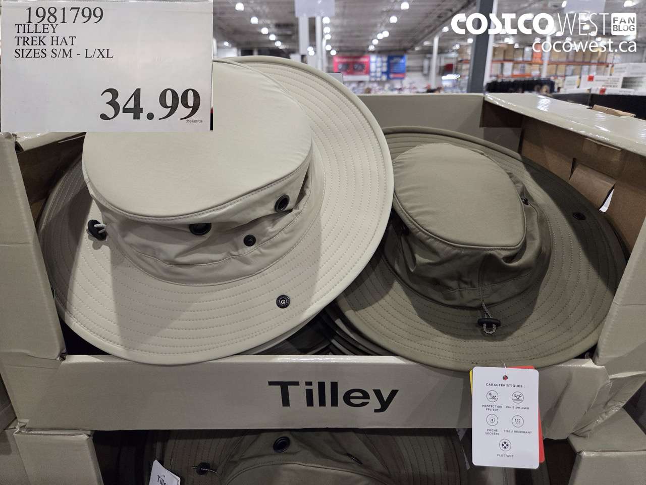 1981799 TILLEY TREK HAT SIZES S/M - L/XL $34.99