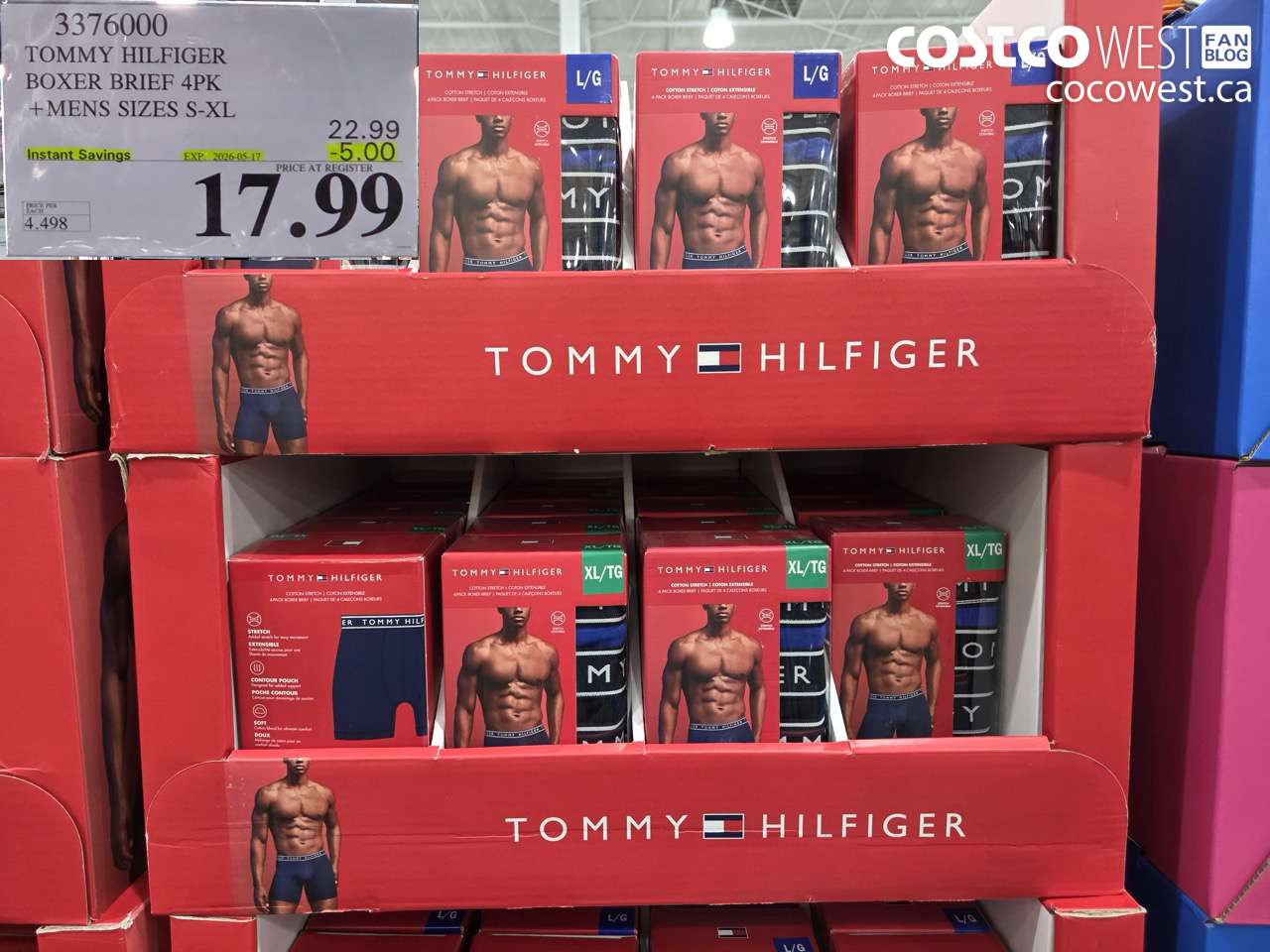 3376000 TOMMY HILFIGER BOXER BRIEF 4PK MENS SIZES S-XL ($5.00 INSTANT SAVINGS EXPIRES ON 2026-05-17) $17.99