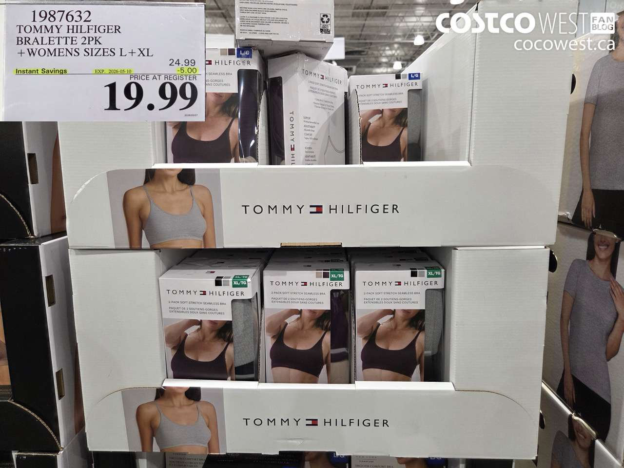1987632 TOMMY HILFIGER BRALETTE 2PK WOMENS SIZES L + XL ($5.00 INSTANT SAVINGS EXPIRES ON 2026-05-10) $19.99