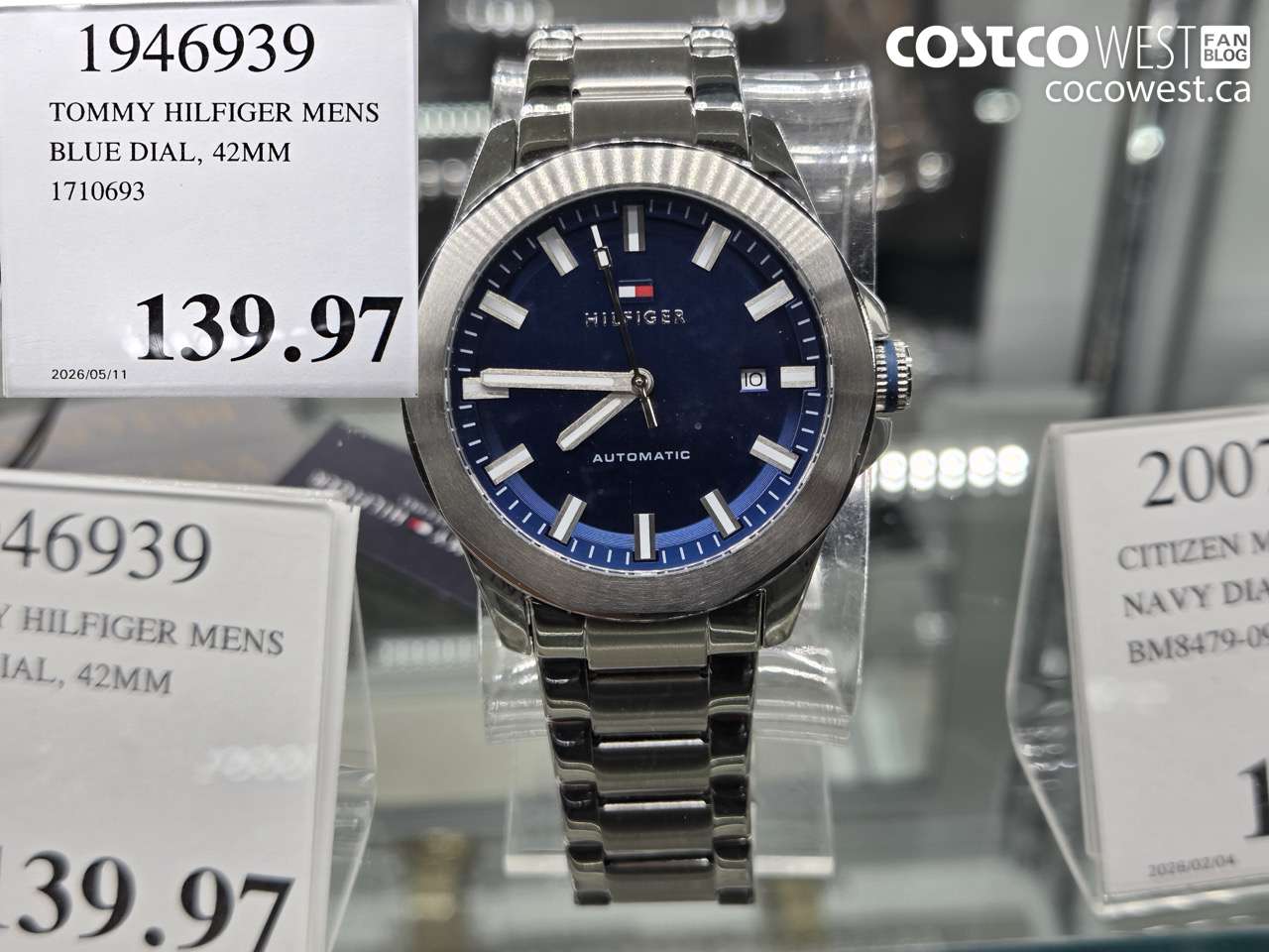 1946939 TOMMY HILFIGER MENS BLUE DIAL, 42MM $139.97
