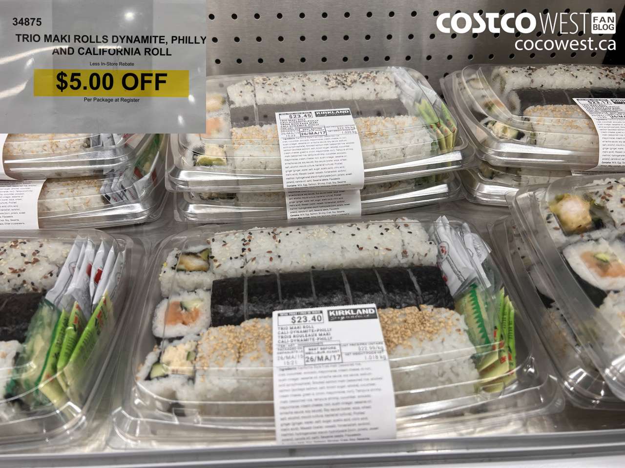 34875 TRIO MAKI ROLLS DYNAMITE, PHILLY AND CALIFORNIA ROLL ($5.00 INSTANT SAVINGS)