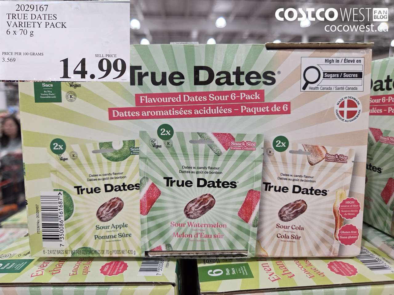2029167 TRUE DATES VARIETY PACK 6 X 70 G $14.99