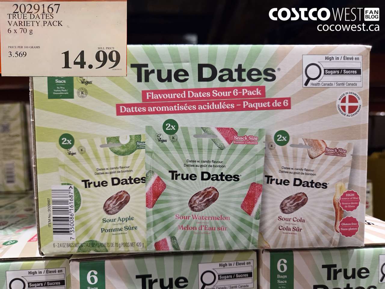 2029167 TRUE DATES VARIETY PACK 6 X 70 G $14.99