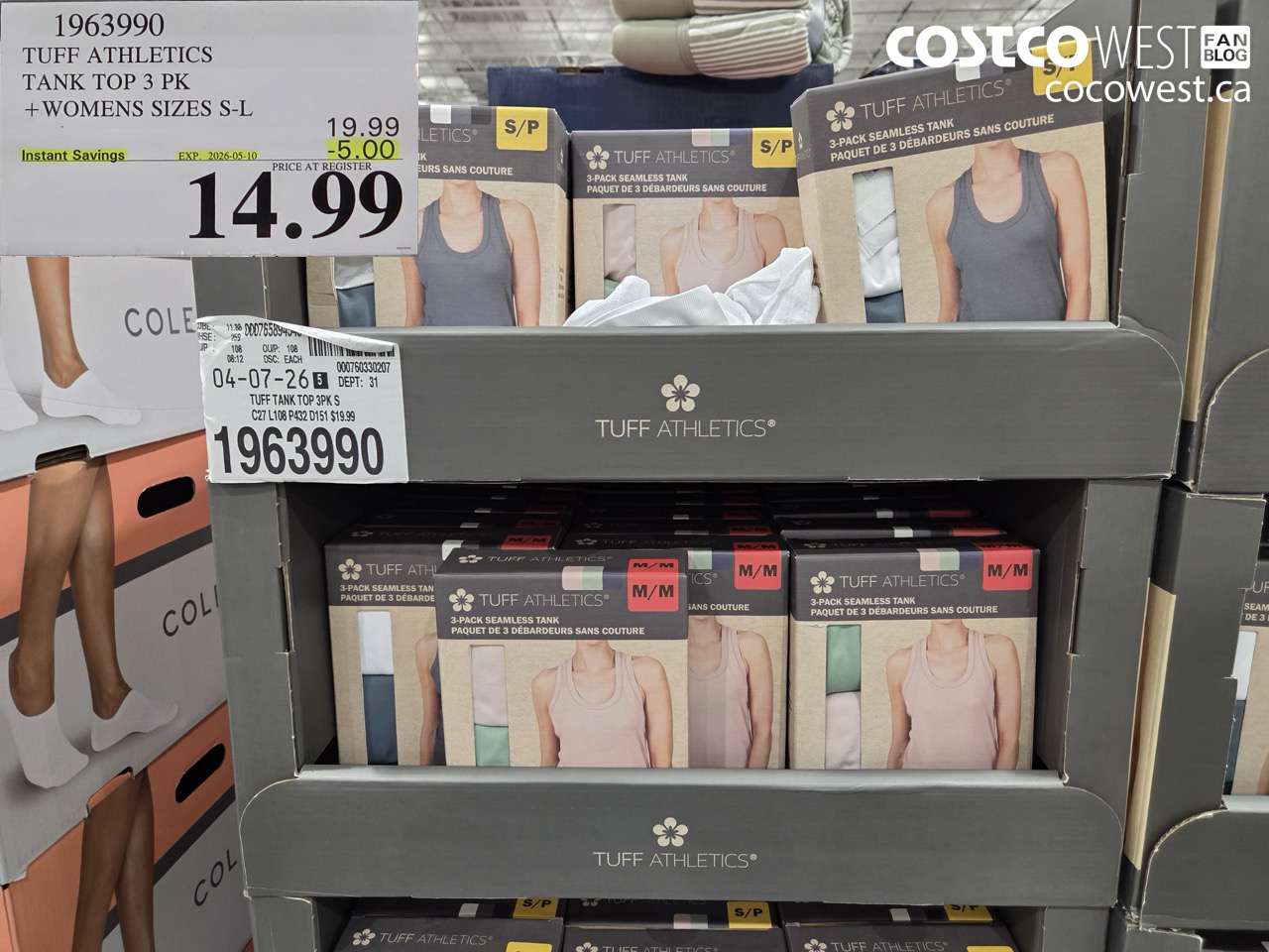 1963990 TUFF ATHLETICS TANK TOP 3 PK + WOMENS SIZES S-L ($5.00 INSTANT SAVINGS EXPIRES ON 2026-05-10) $14.99