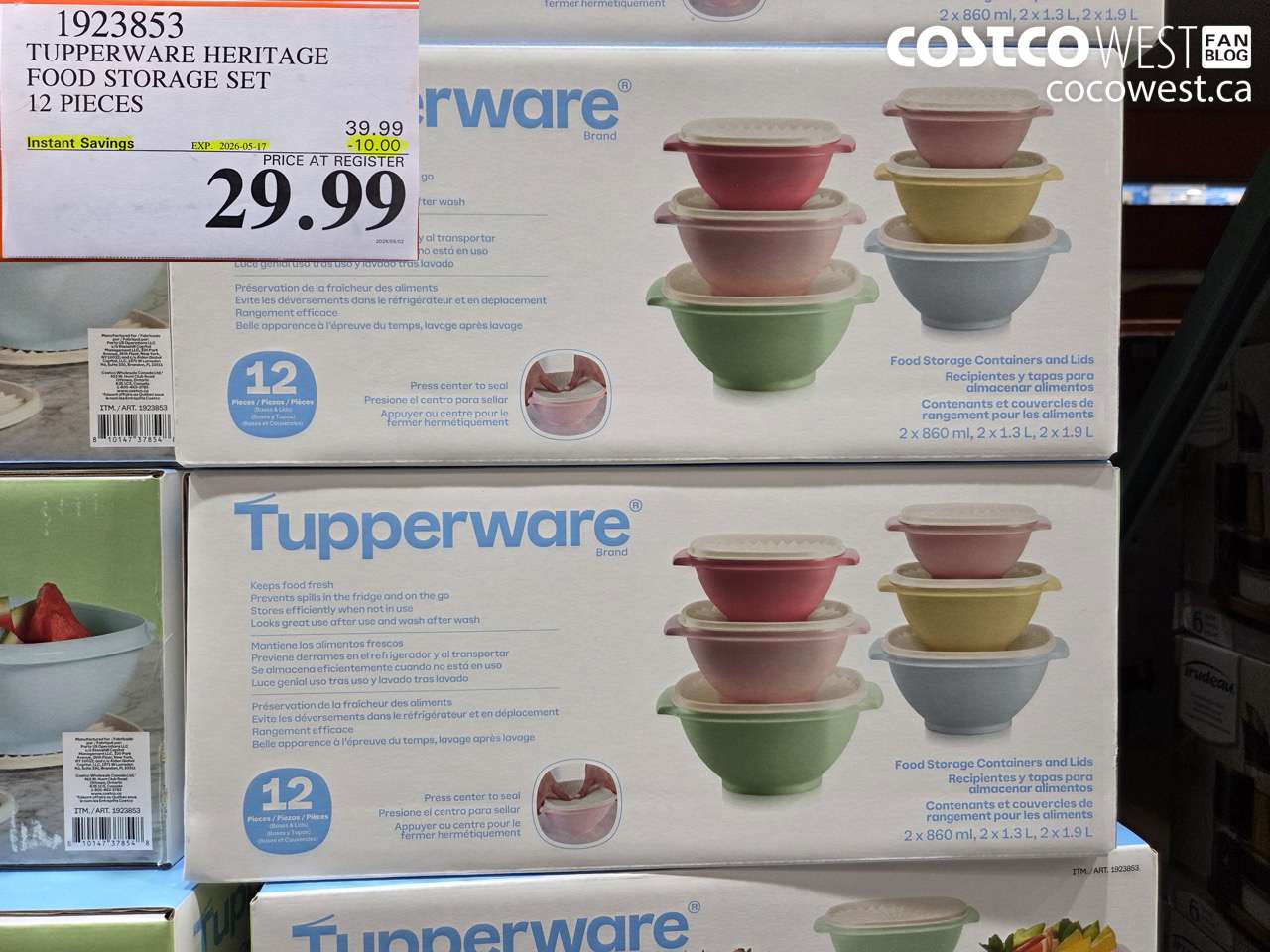 1923853 TUPPERWARE HERITAGE FOOD STORAGE SET 12 PIECES ($10.00 INSTANT SAVINGS EXPIRES ON 2026-05-17) $29.99
