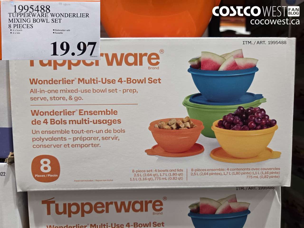1995488 TUPPERWARE WONDERLIER MIXING BOWL SET 8 PIECES $19.97