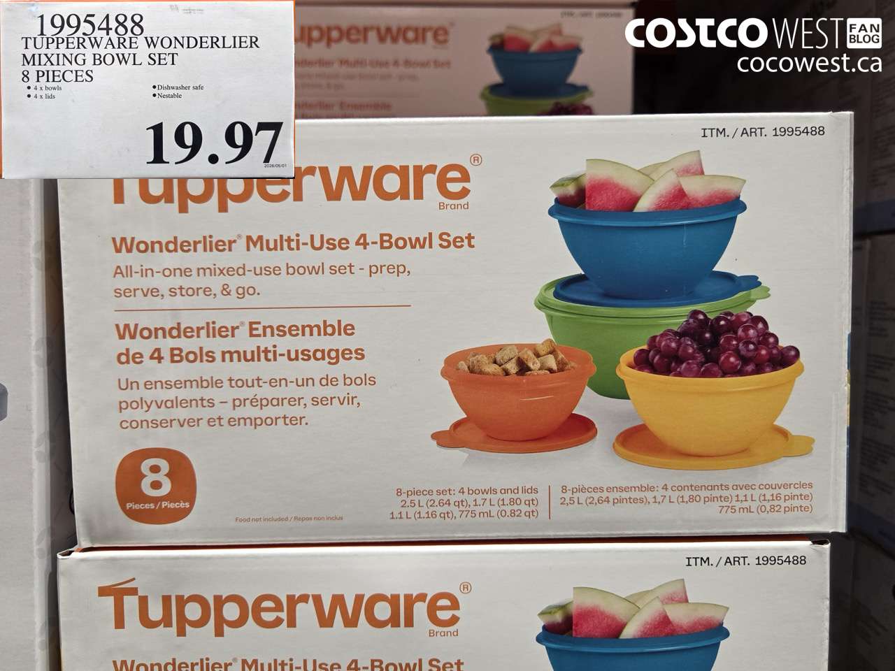 1995488 TUPPERWARE WONDERLIER MIXING BOWL SET 8 PIECES $19.97
