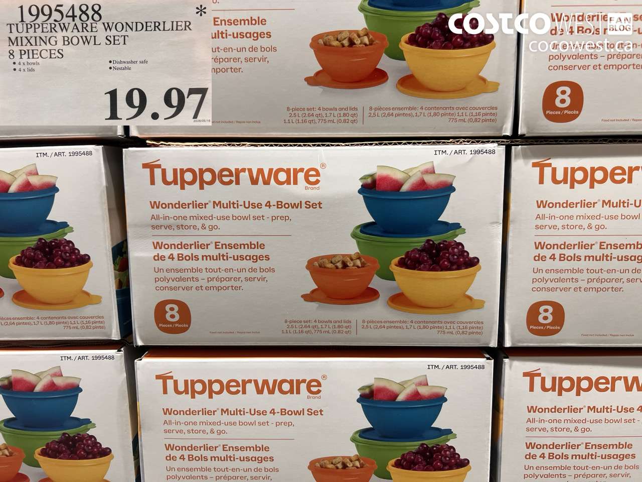 1995488 TUPPERWARE WONDERLIER MIXING BOWL SET 8 PIECES $19.97