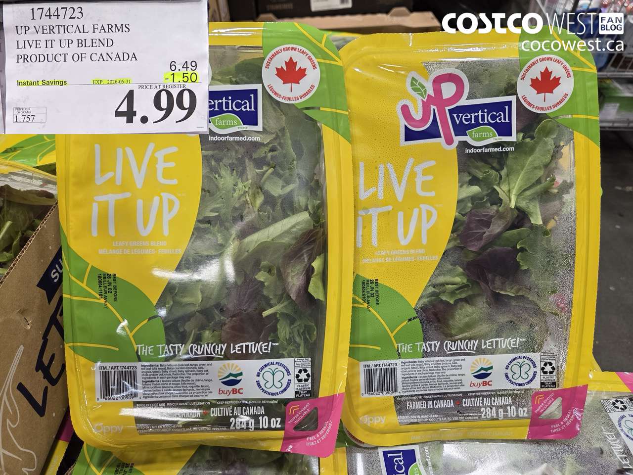 1744723 UP VERTICAL FARMS LIVE IT UP BLEND PRODUCT OF CANADA ($1.50 INSTANT SAVINGS EXPIRES ON 2026-05-31) $4.99