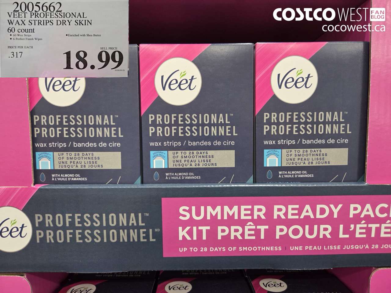 2005662 VEET PROFESSIONAL WAX STRIPS DRY SKIN 60 COUNT $18.99