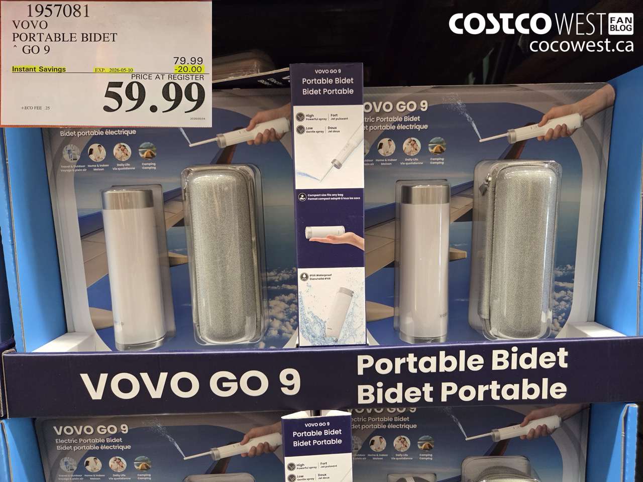 1957081 VOVO PORTABLE BIDET GO 9 ($20.00 INSTANT SAVINGS EXPIRES ON 2026-05-10) $59.99