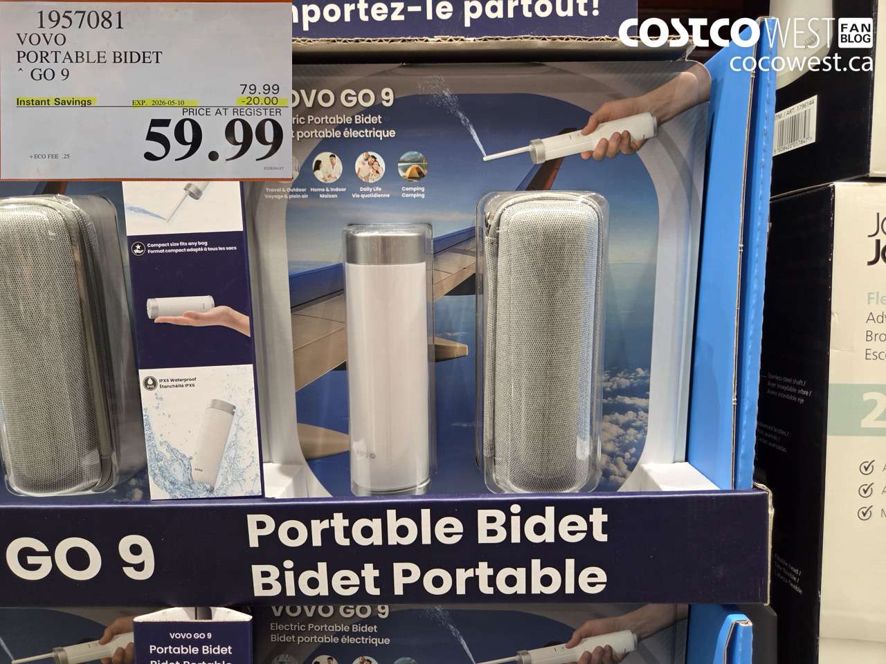 1957081 VOVO PORTABLE BIDET GO 9 ($20.00 INSTANT SAVINGS EXPIRES ON 2026-05-10) $59.99