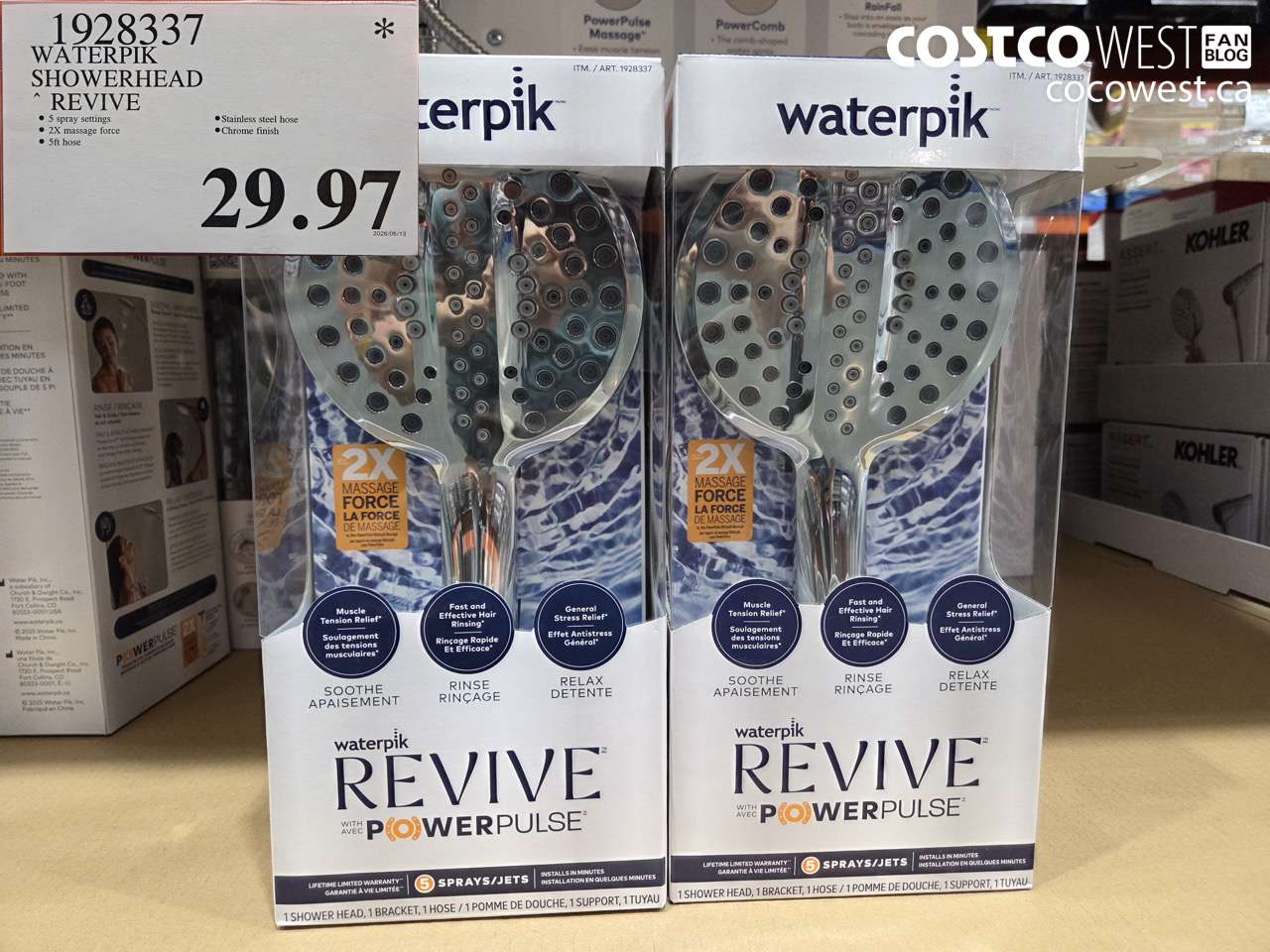 1928337 WATERPIK SHOWERHEAD REVIVE $29.97