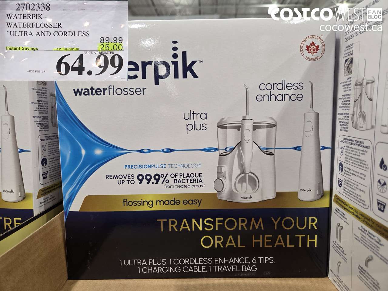 2702338 WATERPIK WATERFLOSSER ULTRA AND CORDLESS ($25.00 INSTANT SAVINGS EXPIRES ON 2026-05-10) $64.99