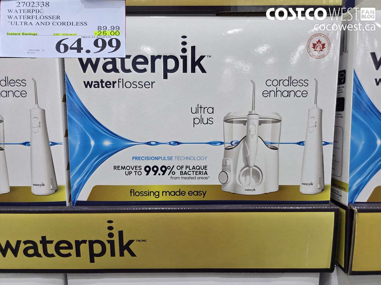 2702338 WATERPIK WATERFLOSSER ULTRA AND CORDLESS ($25.00 INSTANT SAVINGS EXPIRES ON 2026-06-07) $64.99
