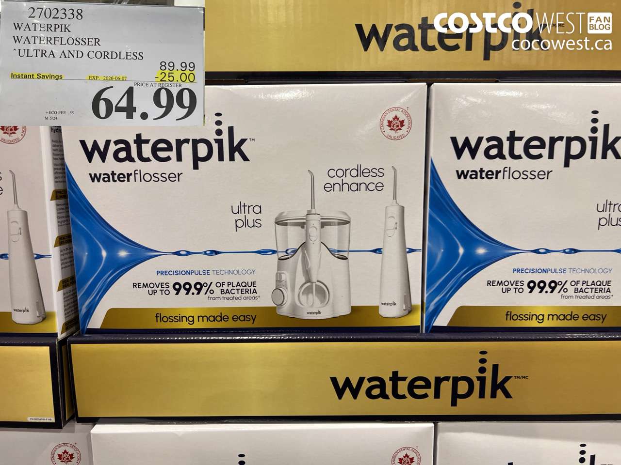 2702338 WATERPIK WATERFLOSSER ULTRA AND CORDLESS ($25.00 INSTANT SAVINGS EXPIRES ON 2026-06-07) $64.99