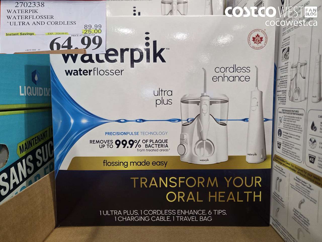 2702338 WATERPIK WATERFLOSSER ULTRA AND CORDLESS ($25.00 INSTANT SAVINGS EXPIRES ON 2026-06-07) $64.99