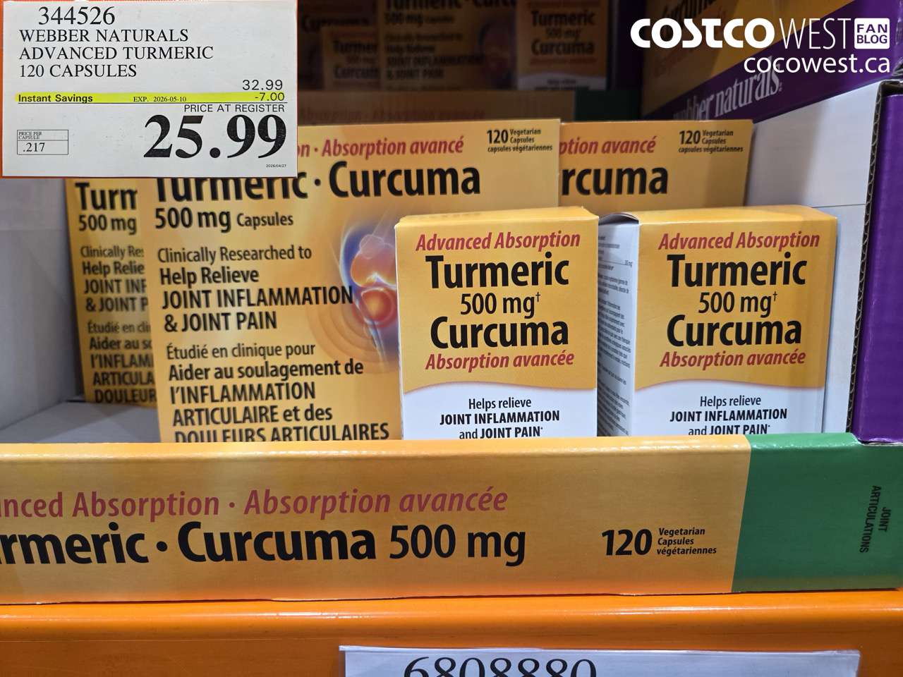 344526 WEBBER NATURALS ADVANCED TURMERIC 120 CAPSULES ($7.00 INSTANT SAVINGS EXPIRES ON 2026-05-10) $25.99