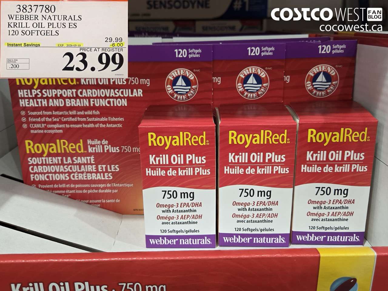 3837780 WEBBER NATURALS KRILL OIL PLUS ES 120 SOFTGELS ($6.00 INSTANT SAVINGS EXPIRES ON 2026-05-10) $23.99