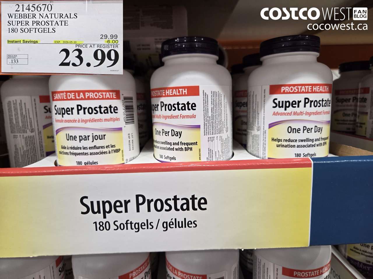 2145670 WEBBER NATURALS SUPER PROSTATE 180 SOFTGELS ($6.00 INSTANT SAVINGS EXPIRES ON 2026-05-10) $23.99