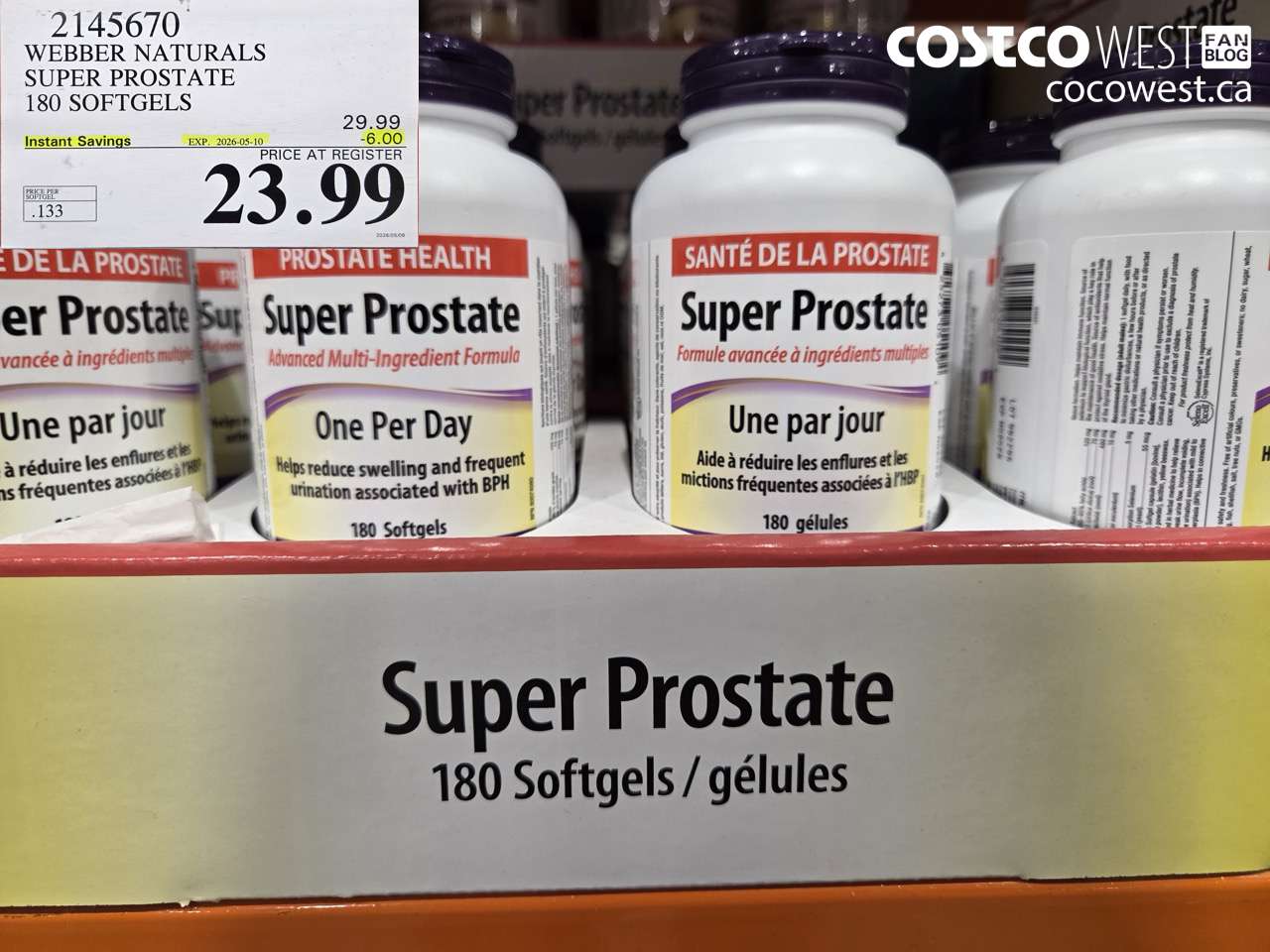 2145670 WEBBER NATURALS SUPER PROSTATE 180 SOFTGELS ($6.00 INSTANT SAVINGS EXPIRES ON 2026-05-10) $23.99