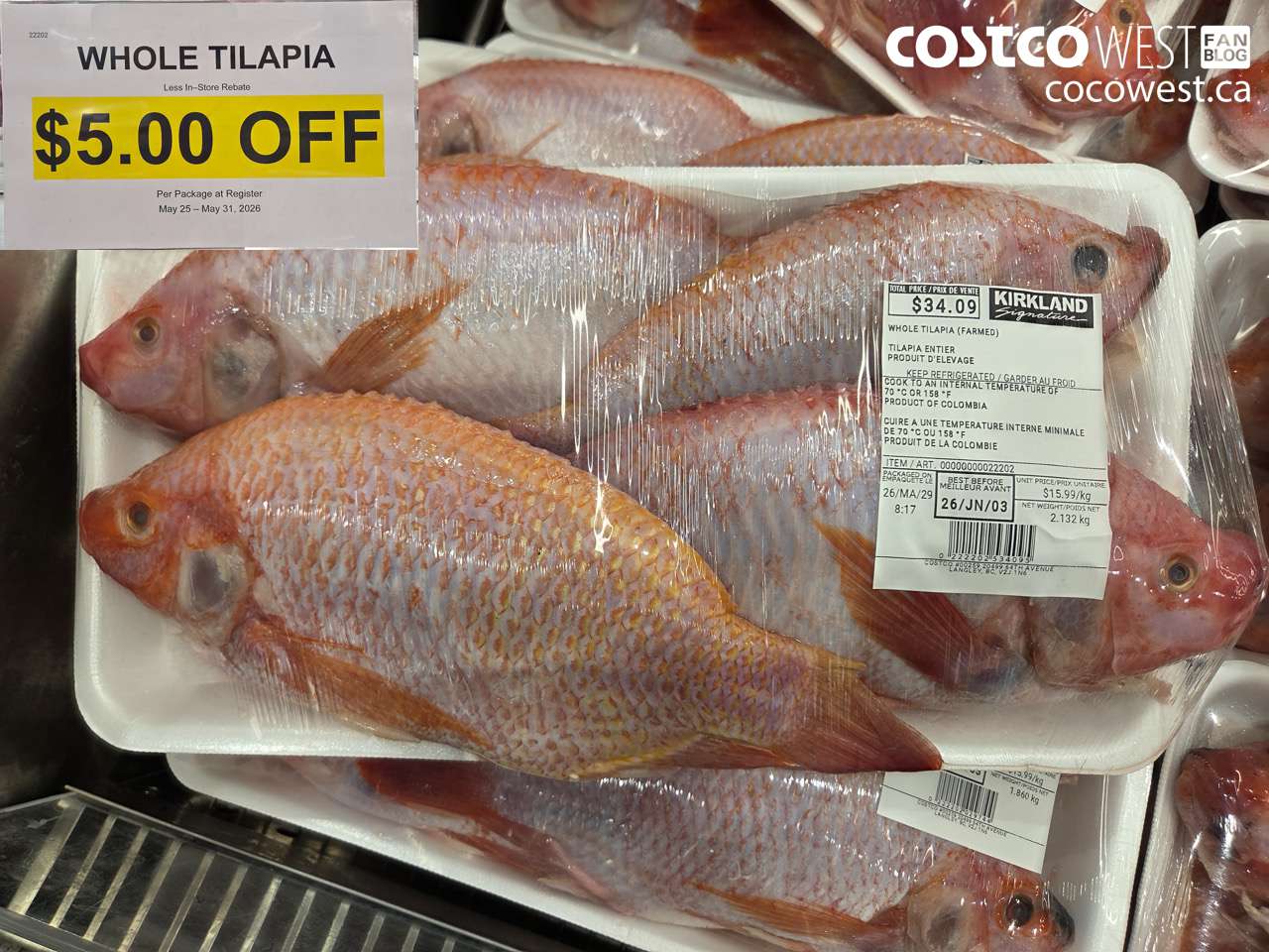 22202 WHOLE TILAPIA ($5.00 INSTANT SAVINGS EXPIRES ON 2026-05-31)
